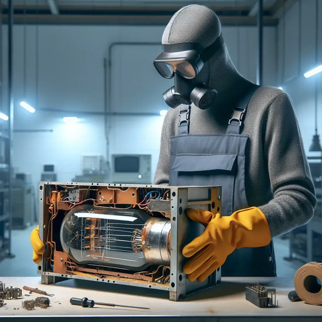 How should a broken CRT be handled?